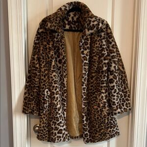 Leopard Print Faux Fur Coat